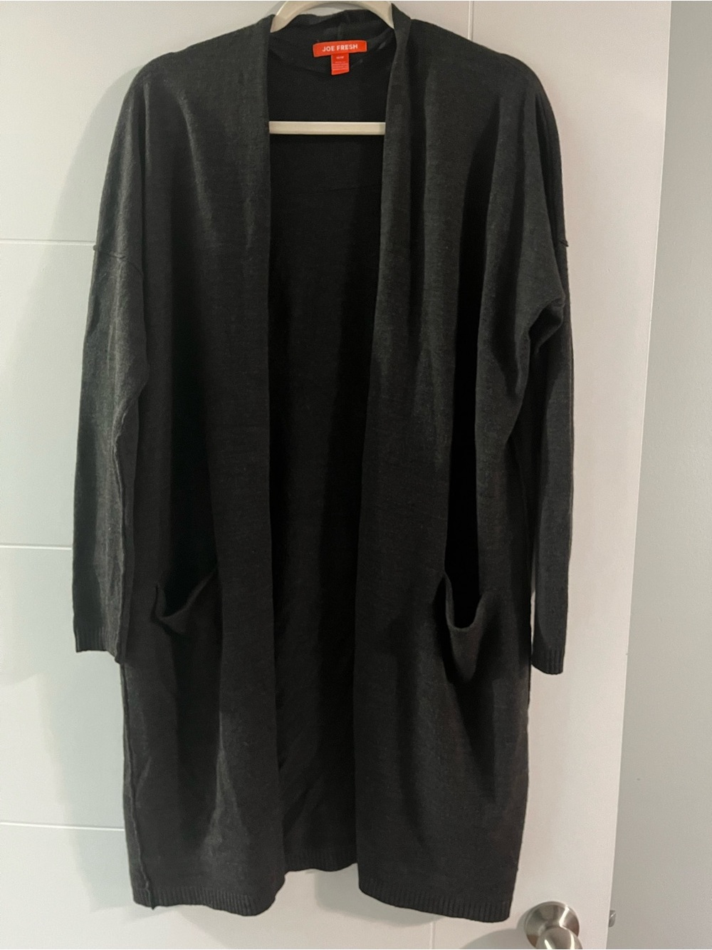 Joe Fresh Charcoal Open-Front Knit Cardigan